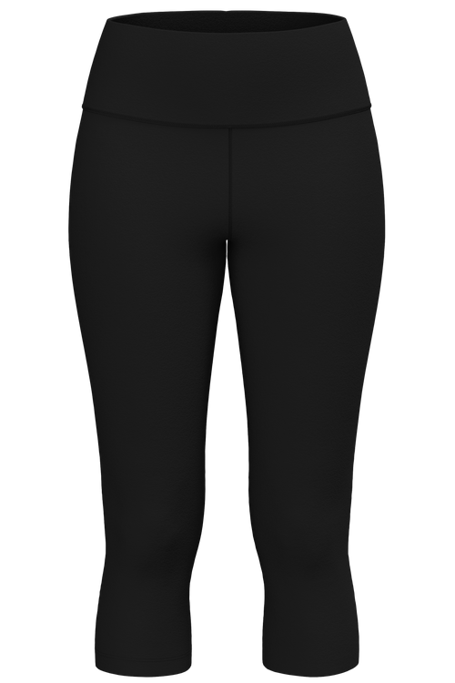 T1315-01 | Damen 3/4 Sport Leggings - Schwarz