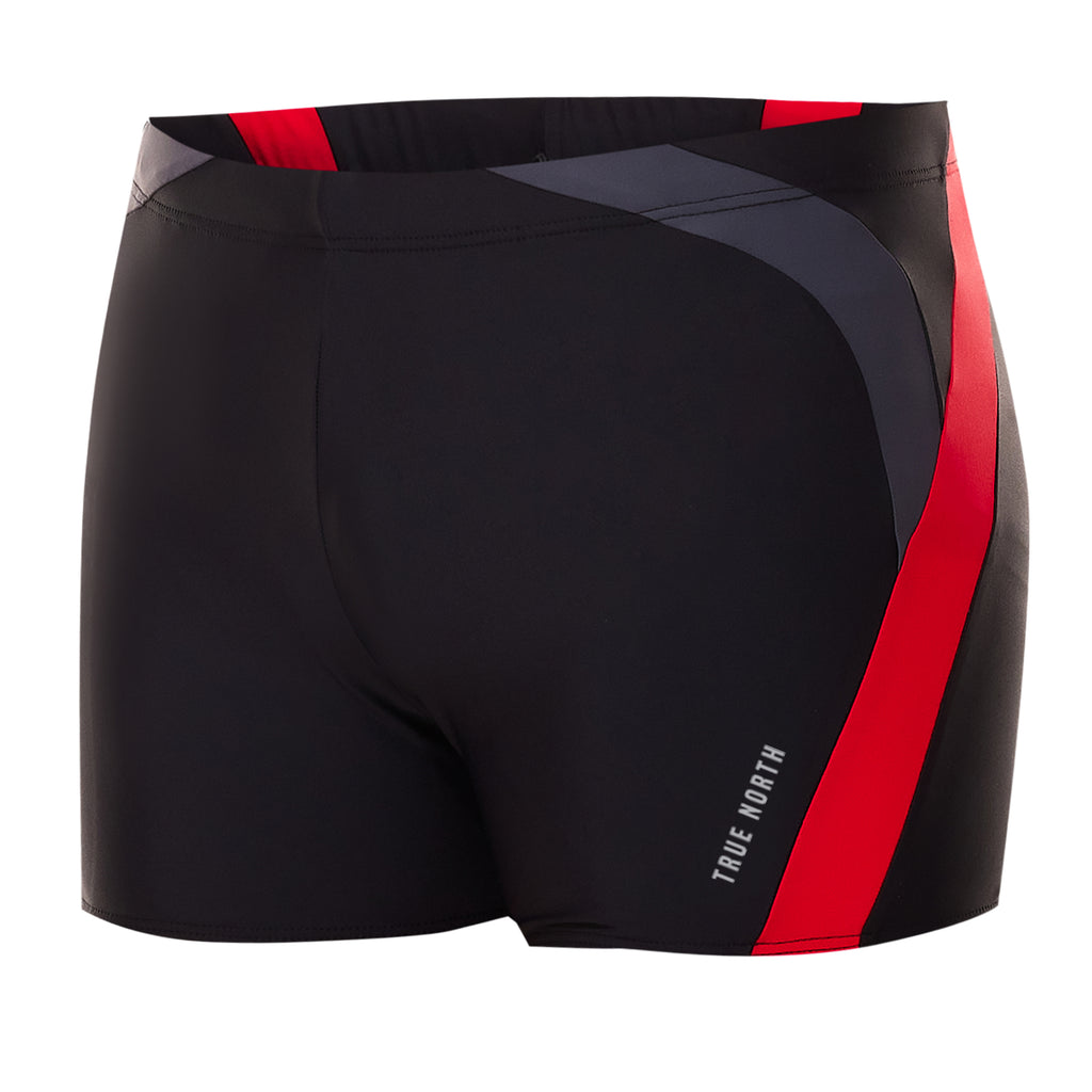 T8231-47 | Herren Trunk Badehose - Schwarz-Rot