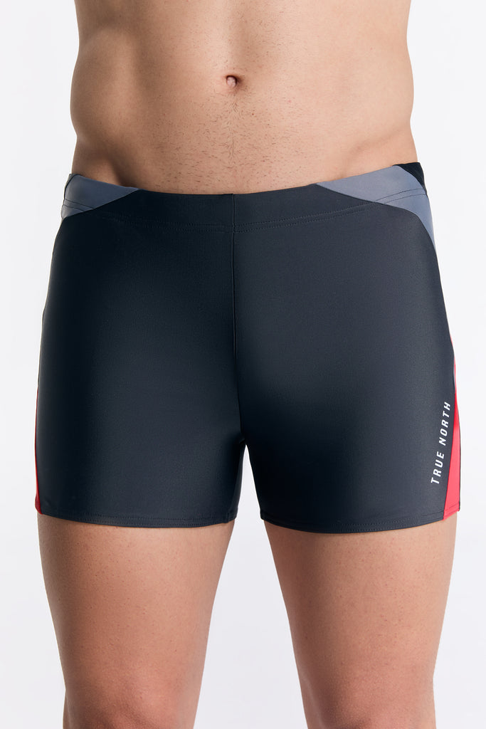 T8231-47 | Men's Trunk Swim Shorts – Sustainable, ECONYL®, Quick-Drying - Black-Red