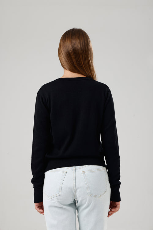G152501-103 W's Crew Neck Jumper Schwarz 2