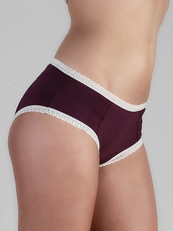 1131-04 | Women Hipster with lace - Eggplant