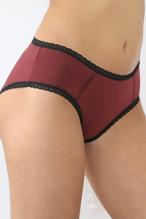 1131-09 | Women Hipster with lace - Bordeaux