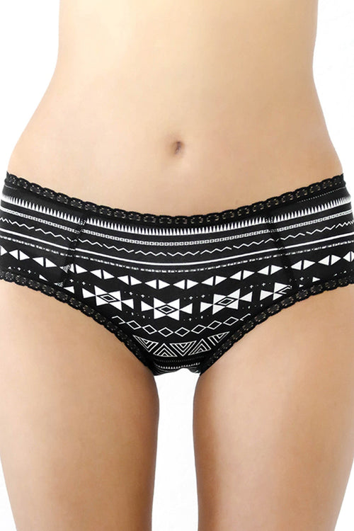 1131-13 | Women Hipster with lace - White/Black