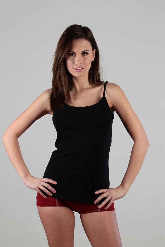 1211-02 | Women Top with spaghetti straps - Black