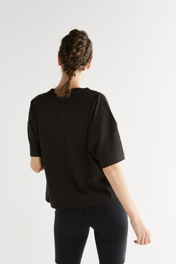 1220-021 | Women Flammé loose-fit T-Shirt - Black