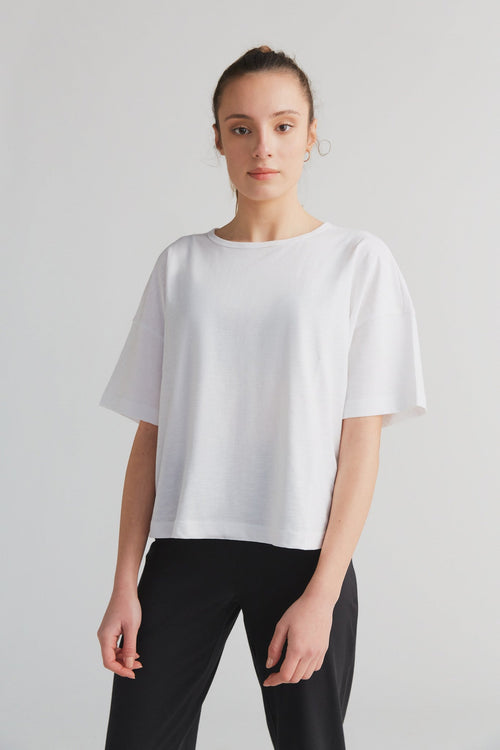 1220-022 | Women Flammé loose-fit T-Shirt - Off-White