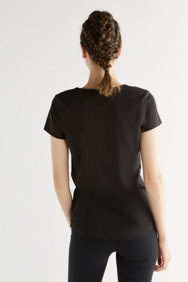 1223-021 | Women Flammé V-Neck T-Shirt - Black