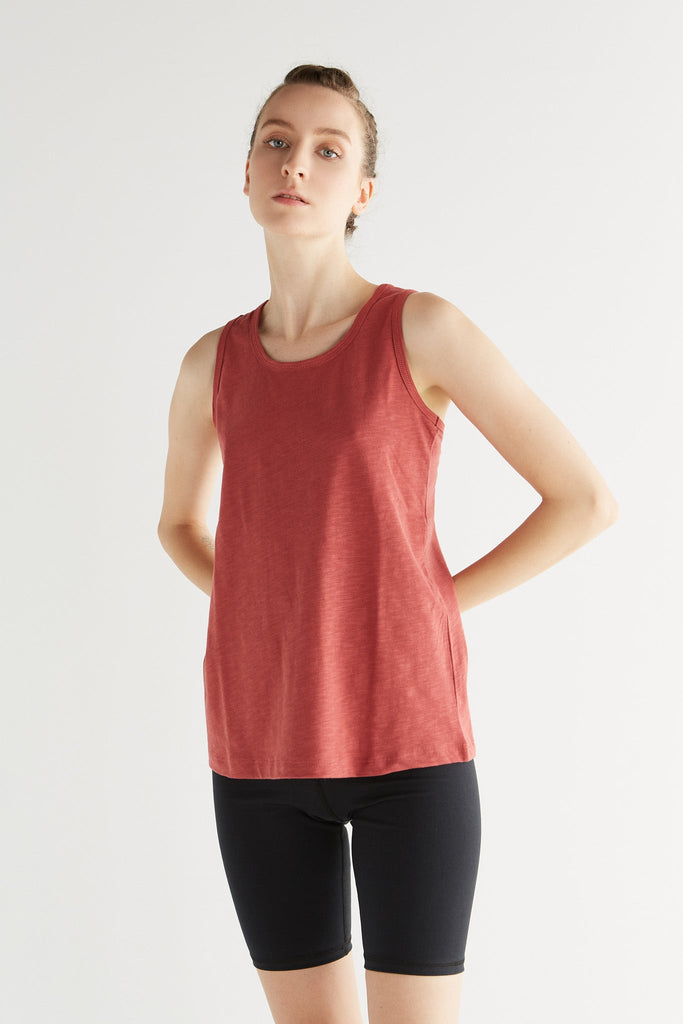 1225-052 | Damen Flamméjersey-Top - Terracotta