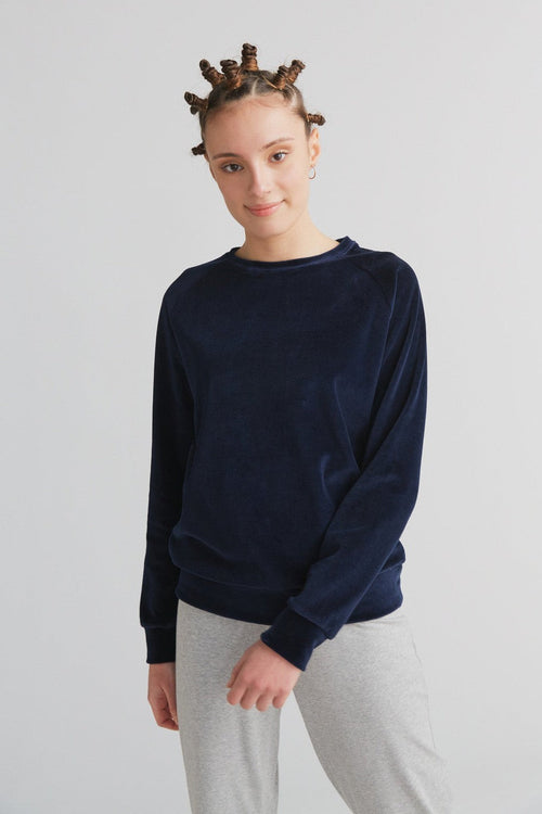1277-045 | Women Velvet Sweatshirt - Night blue