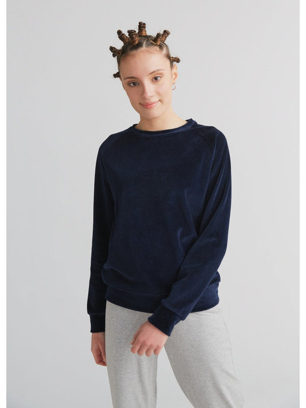 1277-045 | Women Velvet Sweatshirt - Night blue