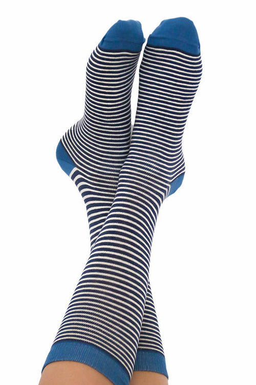 1308 | Unisex Socks - Dark Blue-Natural