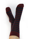 1318 | Unisex Socken - Bordeaux/Dunkelblau (6er Pack)