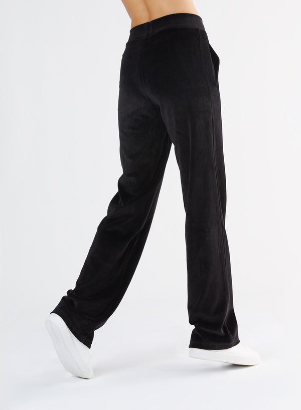 1464-01 | Women Straight Leg Velvet Pant - Black