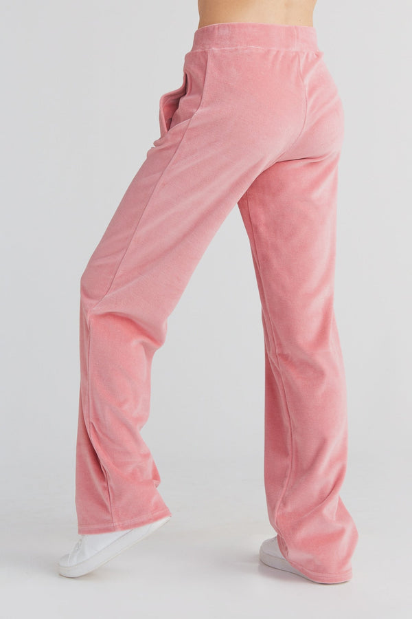 1464-042 | Women Straight Leg Velvet Pant - Rosy