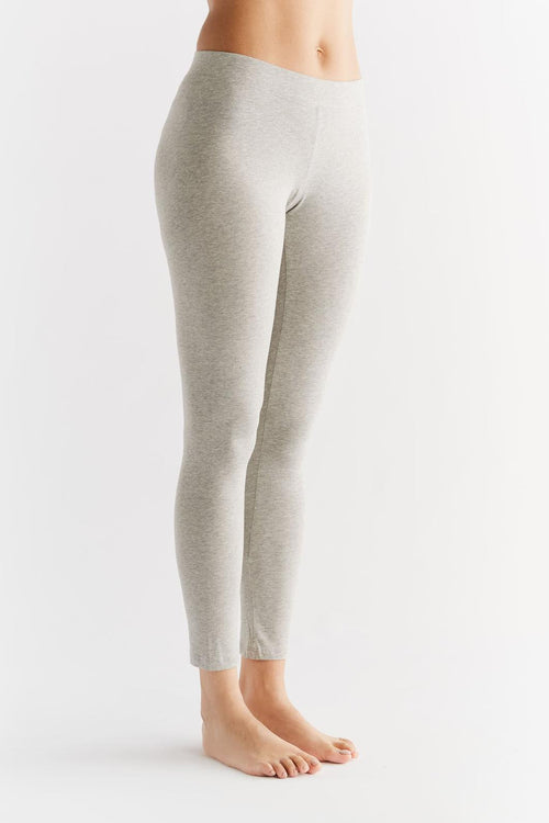 1611-02 | Women Leggings cotton jersey - Grey-Melange