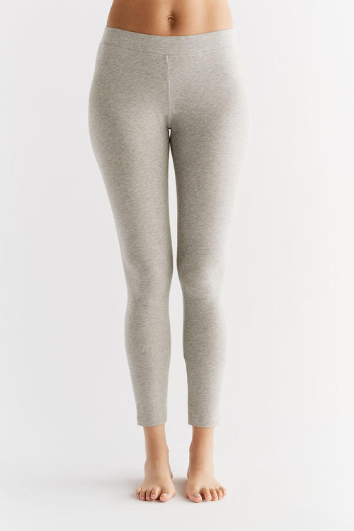 1611-02 | Women Leggings cotton jersey - Grey-Melange