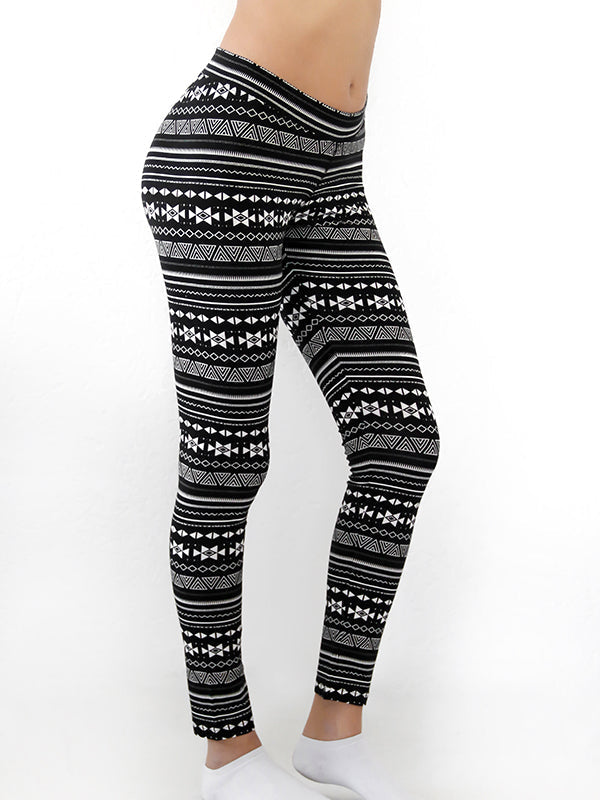 1611-08 | Women Leggings cotton jersey - Black-White