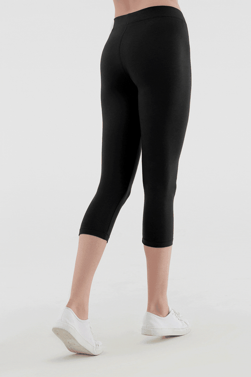 1615-01 | Women 7/8 Leggings cotton jersey - Black