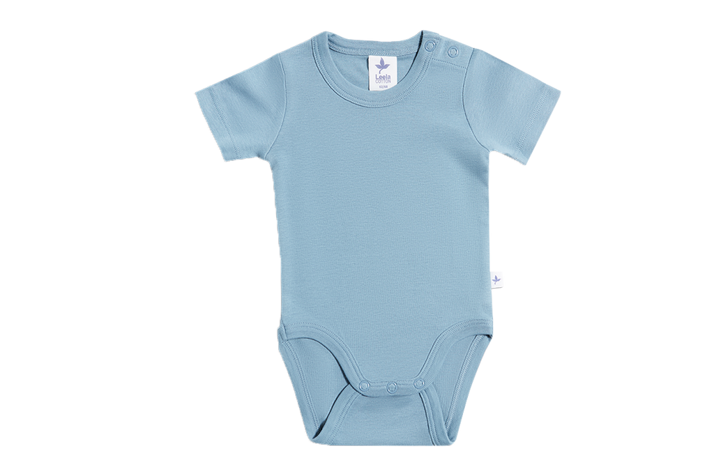 2006TB | Baby Short-Sleeve Body - Blue Grey