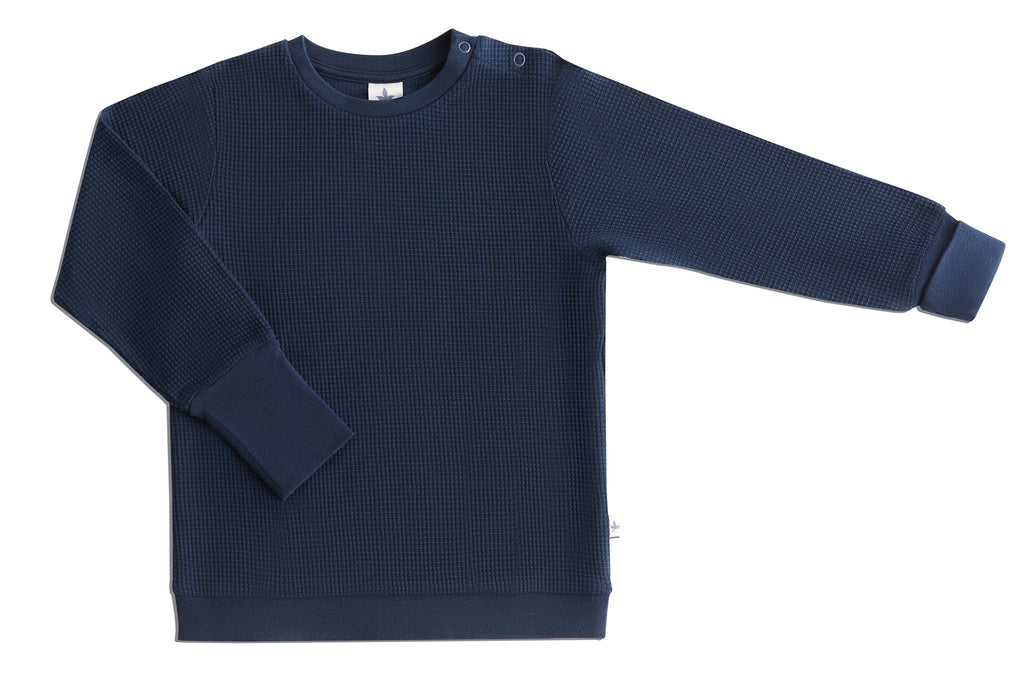 2021 ID | Baby Waffle Knit Sweatshirt - Indigo