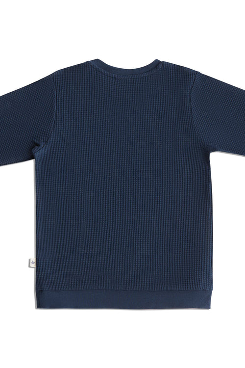 2021 ID | Baby Waffle Knit Sweatshirt - Indigo