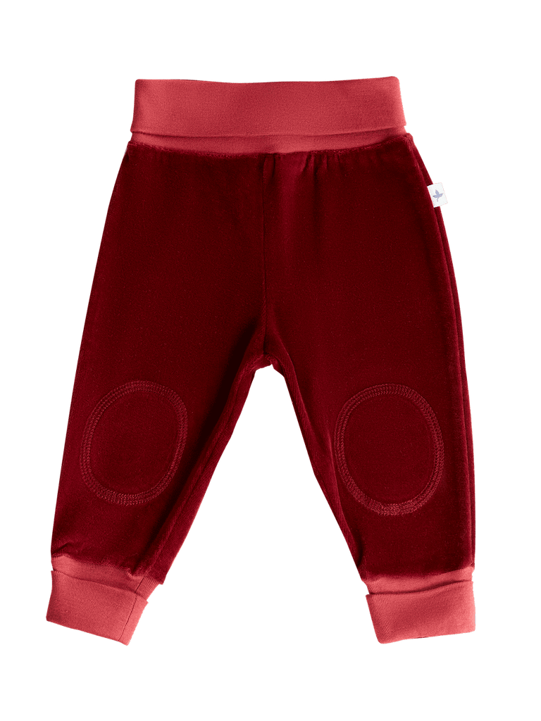 2057 BO | Baby Velvet Pant with extra long waistband - Bordeaux