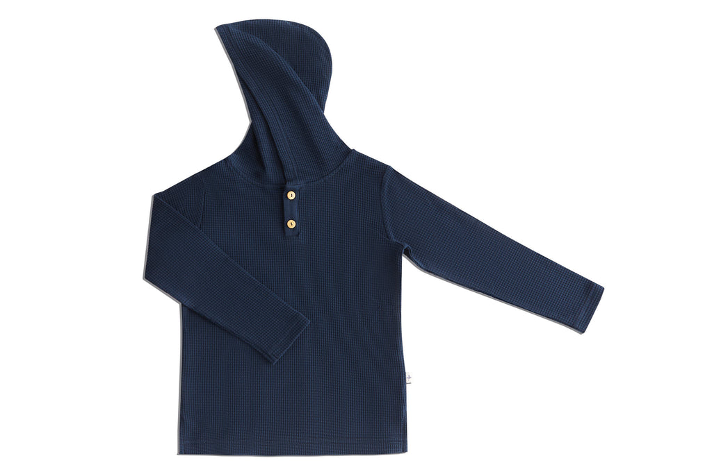 2058 ID | Baby Waffle Knit Hoodie - Indigo