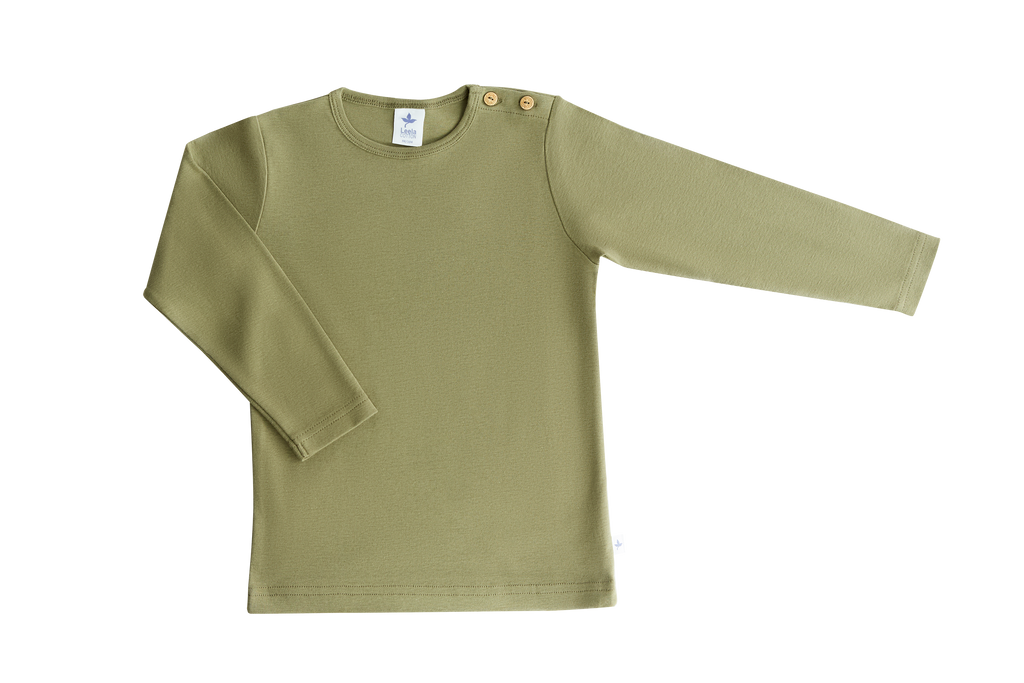 2060 OL | Kids Long-Sleeve Shirt - Olivgreen