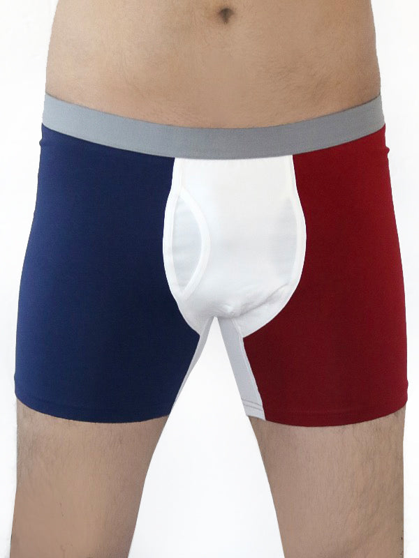 2131-12 | Men Boxershorts - Dark Blue-Red-Off-White