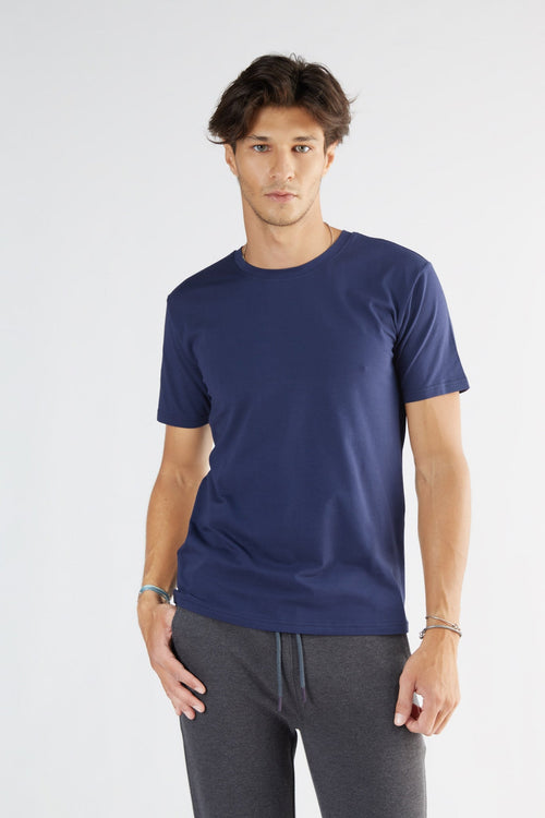 2218-027 | Men Basic T-Shirt - Dark Blue