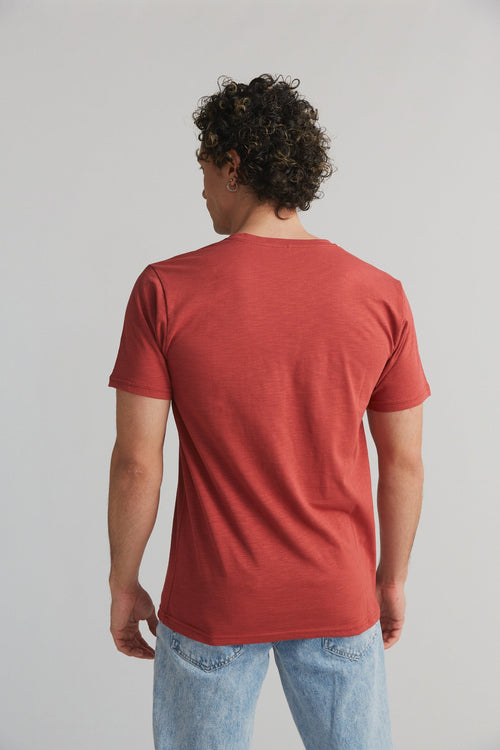 2224-052 | Herren T-Shirt Flammé - Terracotta