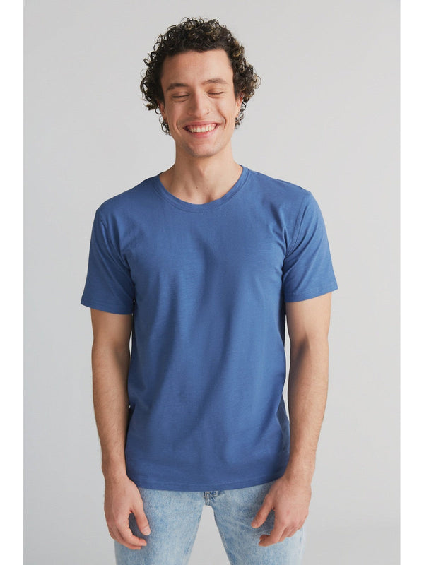 2224-054 | Men T-Shirt Flammé - Enzianblau