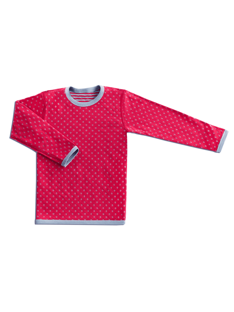 2278 | Kids Reversible Long-Sleeve Shirt - Persian Red/Blue Grey