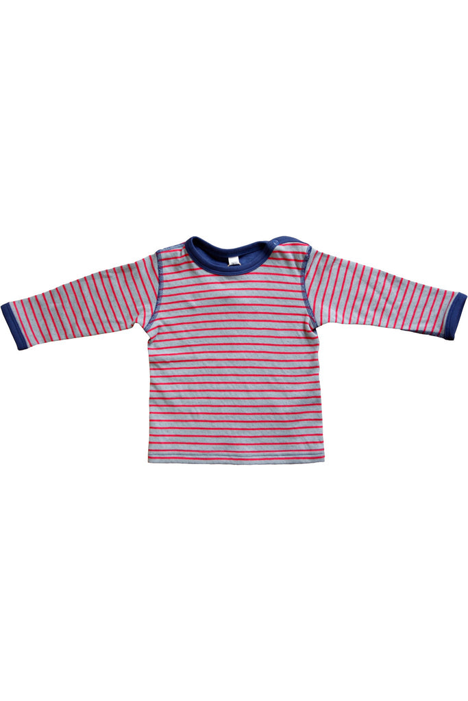 2397 | Kids Reversible Long-Sleeve Shirt - Red-Light Grey Melange