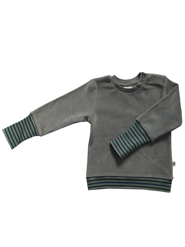 2437 | Kids Velvet Sweatshirt  - Light Grey