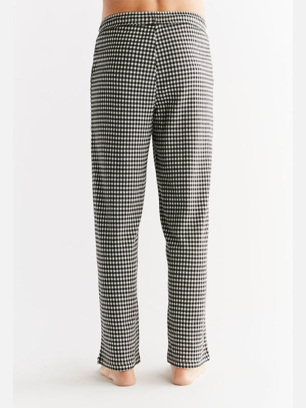 2455-01 | Men Homewear Trouser checked - Black/Grey/Natur