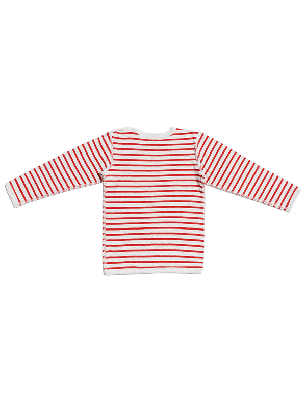2460 | Baby Wendelangarmshirt - Grau-Ziegelrot