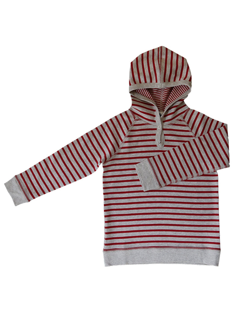 2463 | Baby Hoodie reversible - Grey/Brick-Red