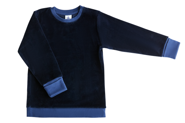 2477 AB |  Baby Velvet Sweatshirt - Night blue