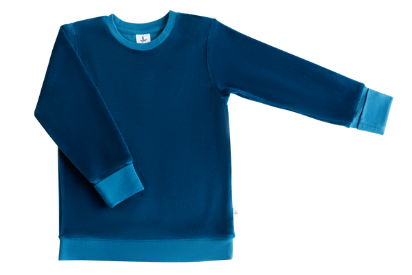 2477 DB | Baby Velvet Sweatshirt - Danuvian Blue
