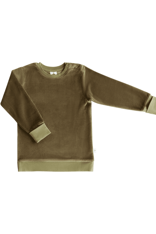 2477 OL | Baby Velvet Sweatshirt - Olivgreen