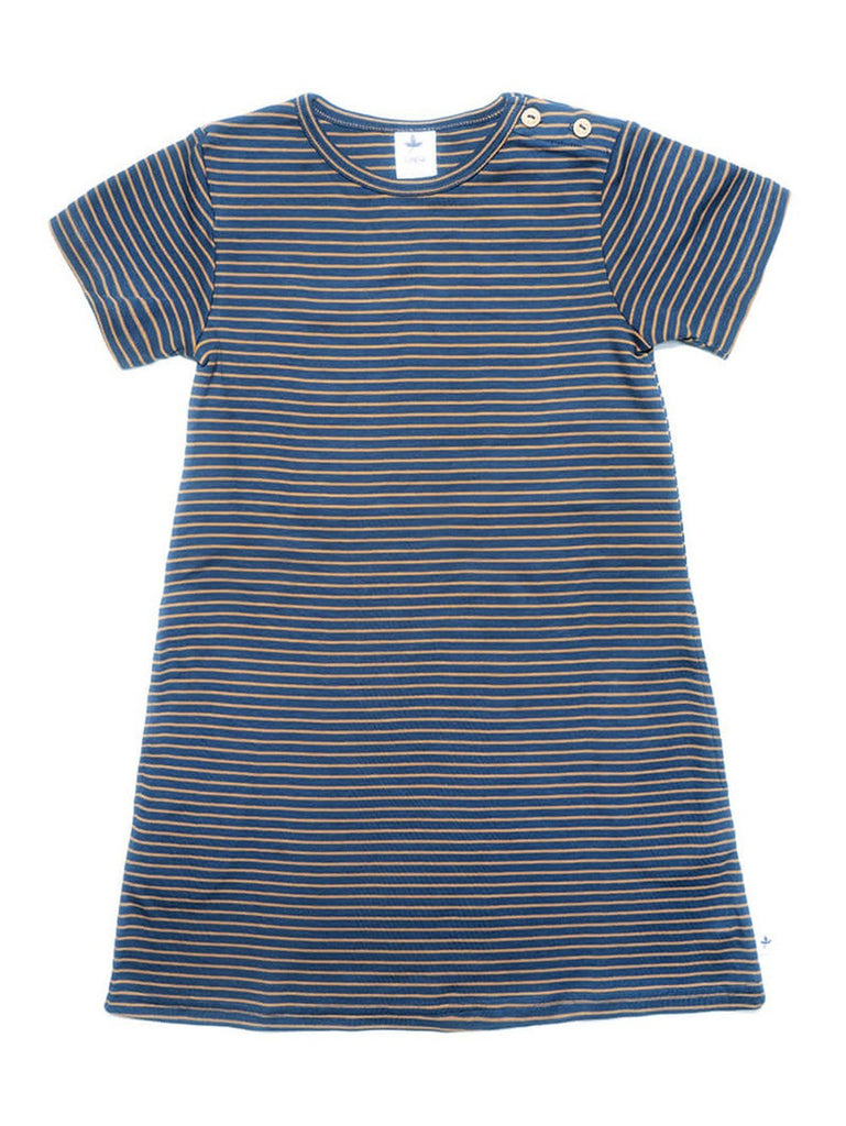 2621INI | Baby Short Sleeve Dress - Indigo-Ginger