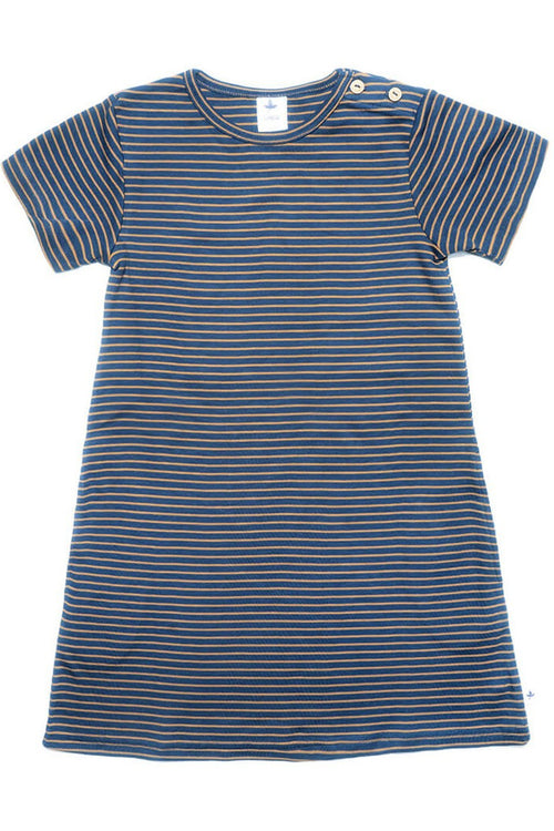 2621INI | Baby Short Sleeve Dress - Indigo-Ginger