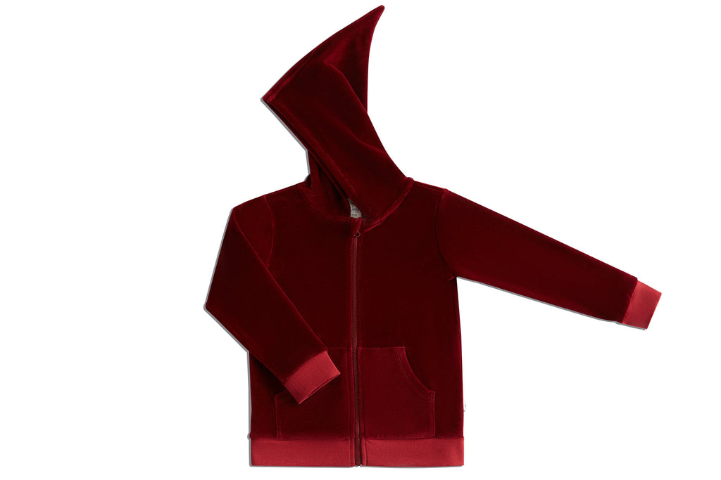 2694 BO | Baby Jacket with pointed hood - Bordeaux