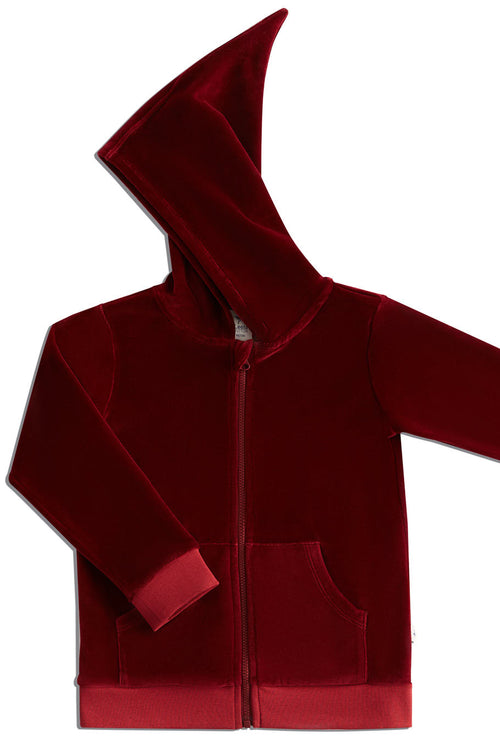 2694 BO | Baby Jacket with pointed hood - Bordeaux