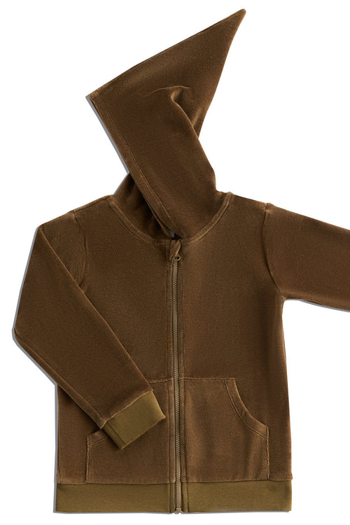 2694 OL | Baby Jacket with pointed hood - Olive