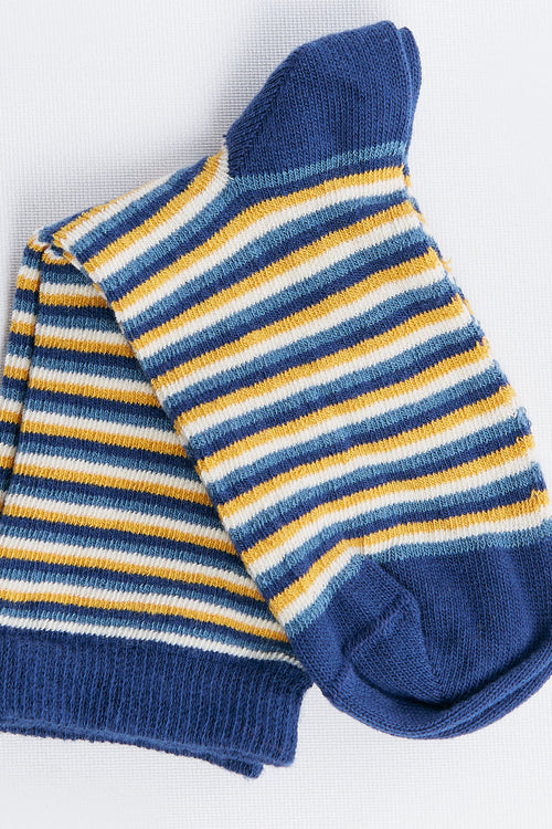 3315 | Baby Socks - Indigo/Sand/Danuvian Blue/Mustard Yellow