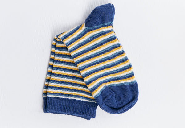 3315 | Baby Socks - Indigo/Sand/Danuvian Blue/Mustard Yellow