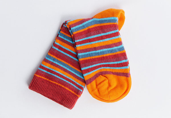 3316 | Baby Socks - Red/Orange/Boudeaux/Light Blue/Danuvian Blue