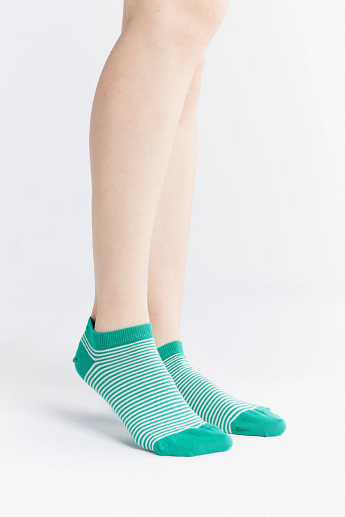 9320 | Unisex Trainer Socks - Green/Natural